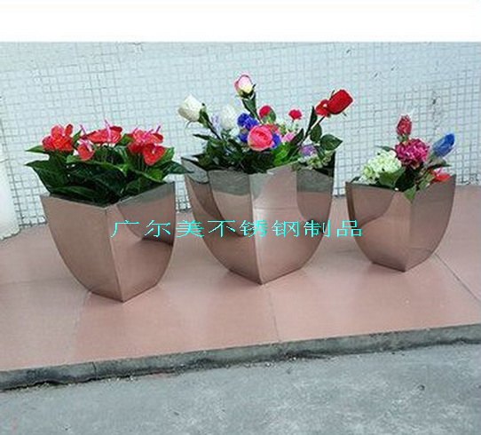 展示不锈钢花盆 不锈钢装饰花盆厂家定做