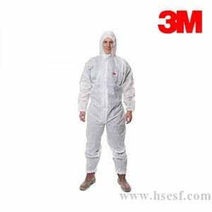 3M 4515白色带帽连体防护服