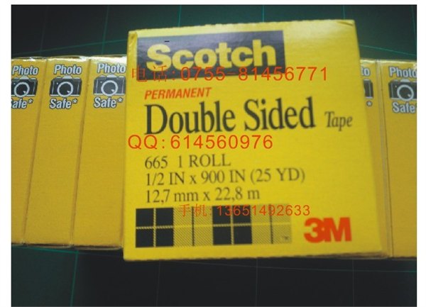 特价原装美国3MScotch思高 665透明双面胶带12.7mm*22
