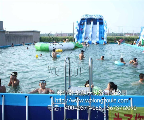 权威厂家 卧龙游乐 支架游泳池价格 动漫水世界