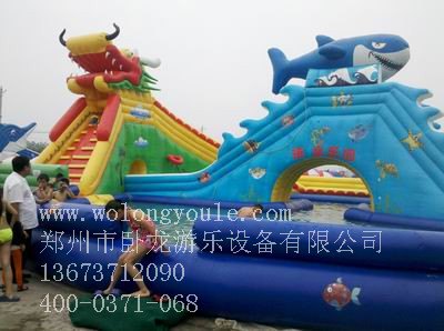 龙鲨嬉水乐园 卧龙游乐 支架游泳池 图片