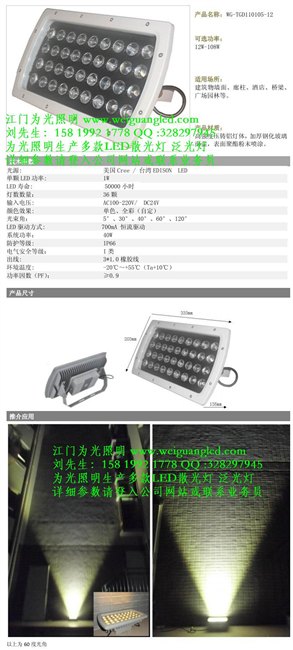 36w投光灯/墙面照明灯/建筑亮化灯/LED装饰灯