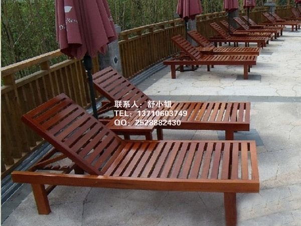 供应三亚酒店木制沙滩椅