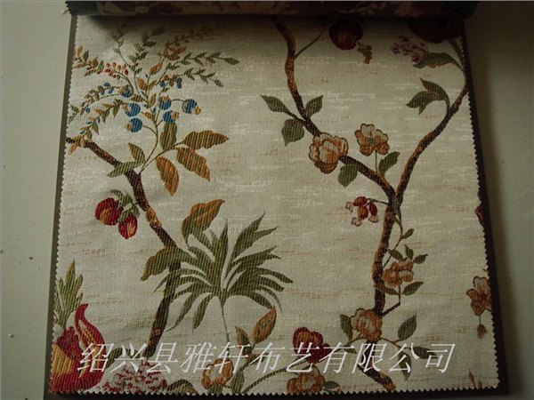 高密度色织提花布中式家装风格窗帘梅花图案窗帘