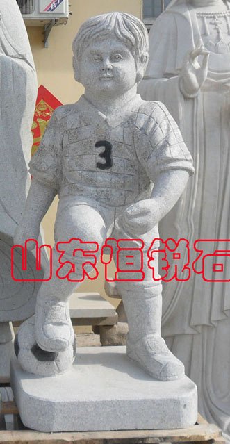hr057花岗岩足球运动员雕塑