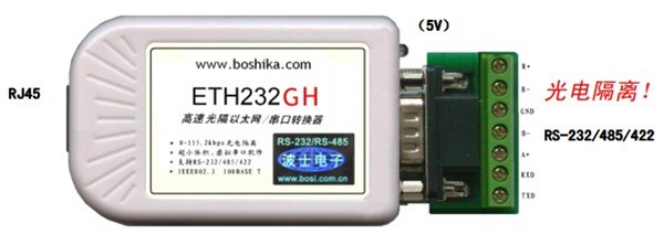 武汉波仕电子ETH232GH--微型以太网转串口转换器