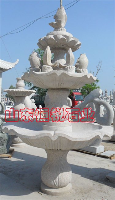 hr066花岗岩九鱼喷泉