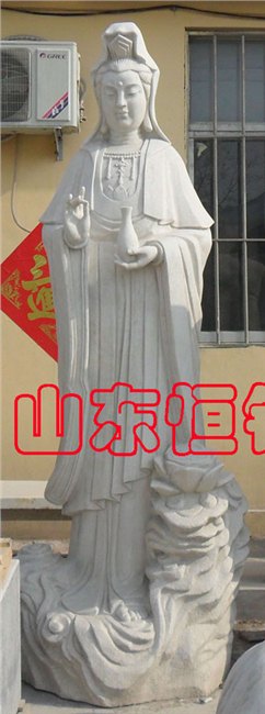 hr071汉白玉观音雕塑
