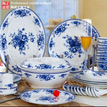 供应精美陶瓷餐具礼品 景德镇餐具订做
