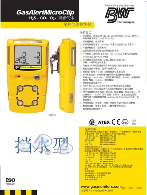 BW原装四合一气体检测仪系列