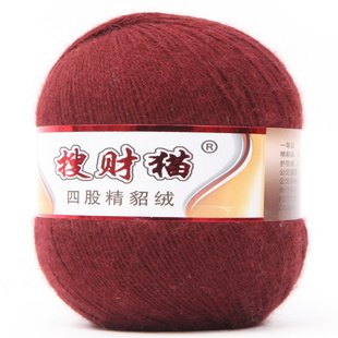 貂绒纱线/搜财猫貂绒毛线4股/貂绒纱线厂家直销