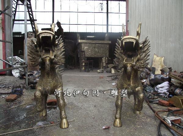动物铸铜雕塑，伊甸园