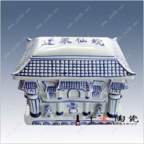 陶瓷骨灰盒 贴花陶瓷骨灰盒 丧事用品陶瓷骨灰盒