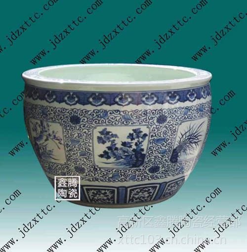 青花缸，礼品装饰品，居家，陶瓷大缸