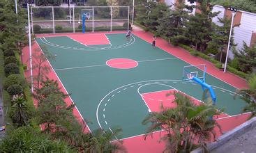 生产硅PU球场材料、建造塑胶篮球场