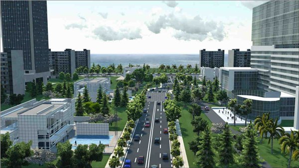 园林绿化庭院景观设计门楼古建筑水幕墙水池厂区规划设计喷泉水景
