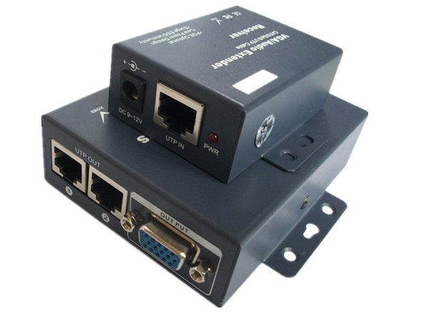 新款 VGA延长器信号放大器 VGA网线延长器100米 VGA转RJ4