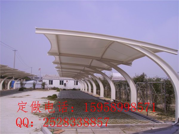 供应白帆布汽车棚自行车棚生产厂家
