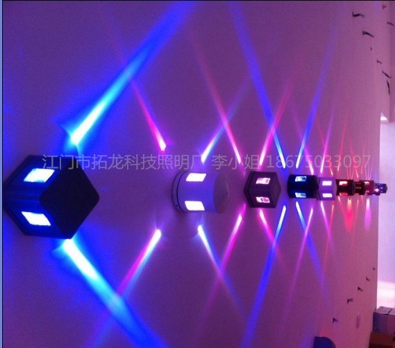 高级娱乐场所装饰亮化4面LED壁灯效果图