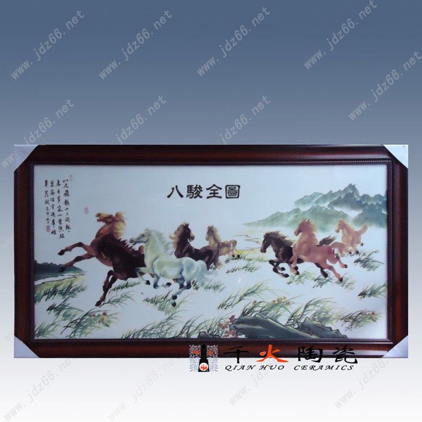 供应马到成功瓷板画 景德镇瓷版画厂家  