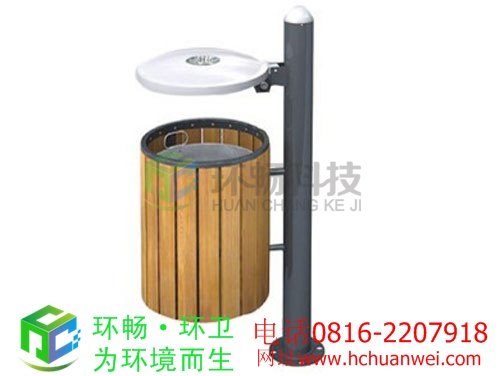 厂家供应富裕县钢木环保美观垃圾桶  景区垃圾桶