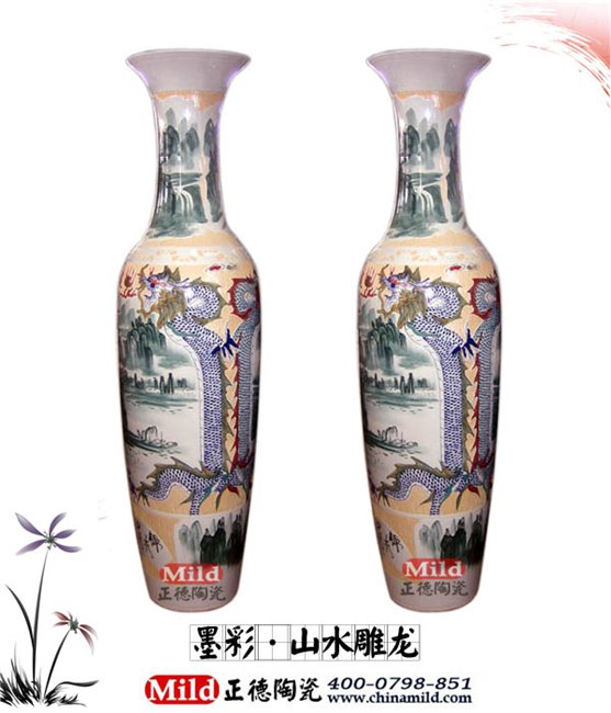 定做陶瓷礼品大花瓶 落地大花瓶厂家