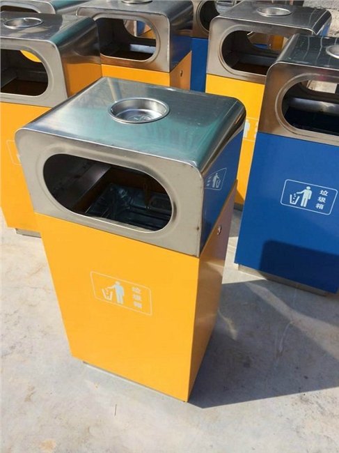 销售方形烟灰缸不锈钢垃圾桶单桶垃圾桶车站垃圾桶