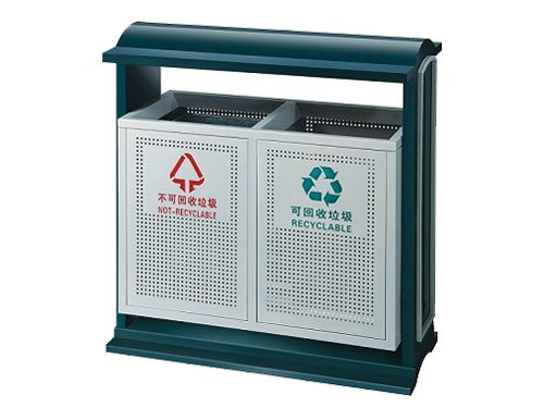 顶投口垃圾桶方形垃圾桶冲桩孔垃圾桶钢制垃圾桶