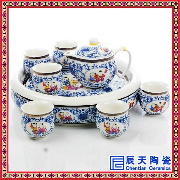 景德镇双层隔热骨瓷茶具套装     中国红陶瓷茶具?