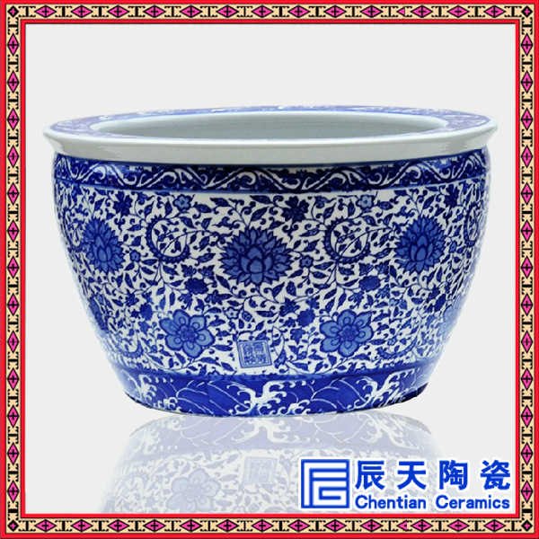 景德镇陶瓷大缸 陶瓷鱼缸 陶瓷高脚缸