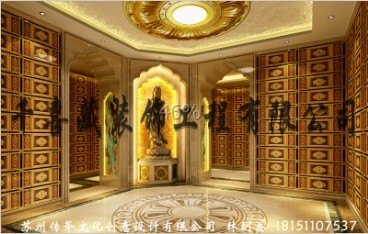 海会堂骨灰存放架牌位千佛墙万佛墙设计制作