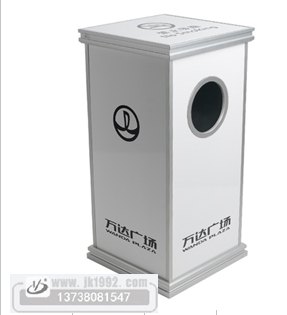 供应方形银色垃圾桶 万达广场果皮桶 浙江厂家直销批发