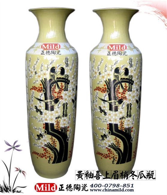 订制高档手绘陶瓷大花瓶 精美陶瓷礼品大花瓶