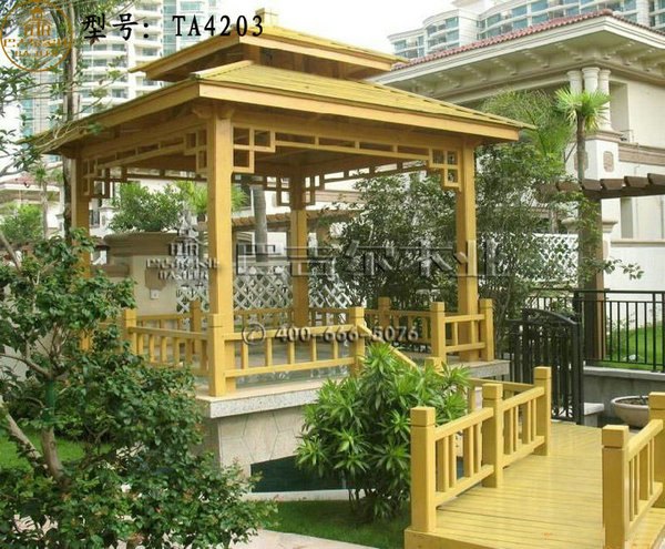 现代景观凉亭   正方形四角现代简易凉亭