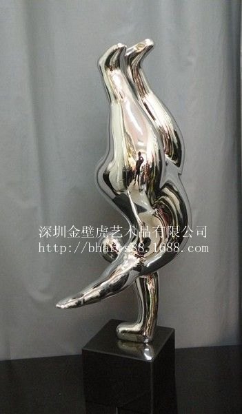 现代抽象不锈钢酒店雕塑摆件商业空间装饰KTV大堂工艺礼品厂家直供