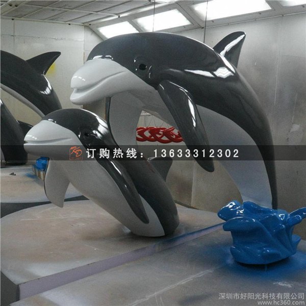 玻璃钢海豚雕塑