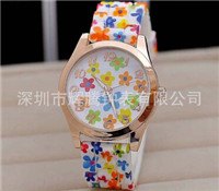 热款缤纷表面 自然和谐美丽图案 仿陶瓷优质塑胶合金女士表