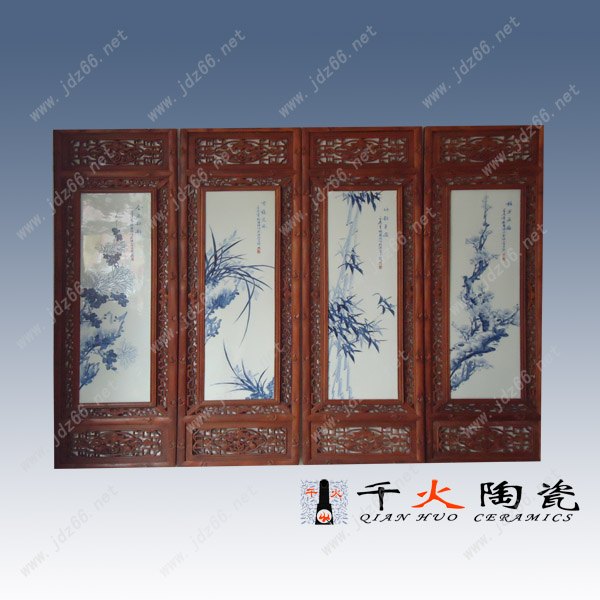 手绘梅兰竹菊瓷板画定做文化礼品 