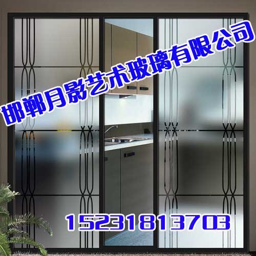 推拉门艺术玻璃<邯郸月影艺术玻璃>推拉门艺术玻璃厂家