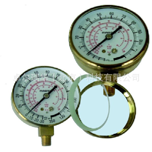 铸铜外壳压力表 Y-066 径向安装制冷用1/8NPT 0.6MPA