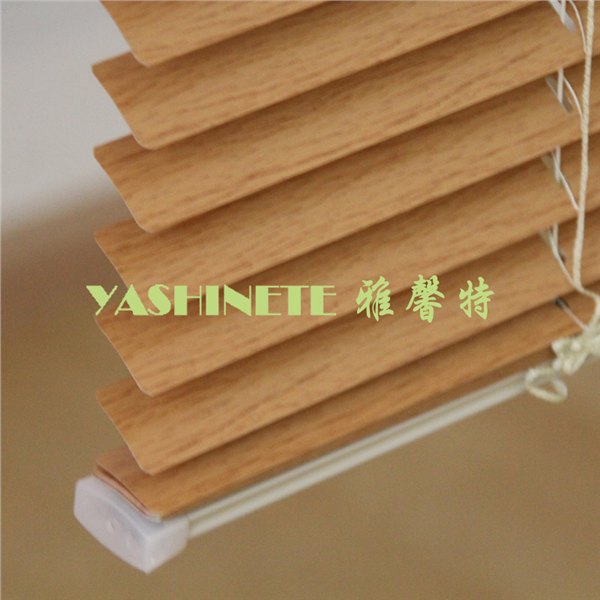 杭州新款手动百叶窗帘25mm木纹普通成品铝合金百叶帘