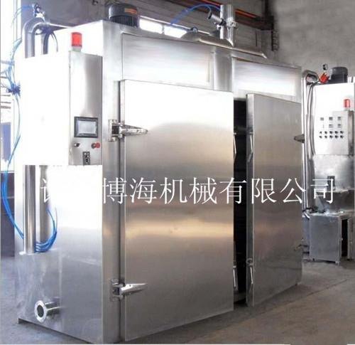 新疆双开门两车烟熏炉 熟食双开门两车烟熏炉 图诸城博海机械