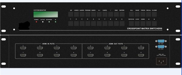 8进8出HDMI8路音视频矩阵广州格芬GF-HDMI0808