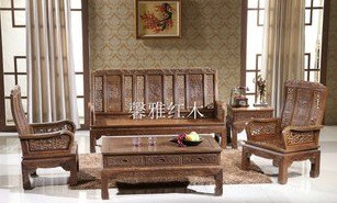 复古型鸡翅木沙发