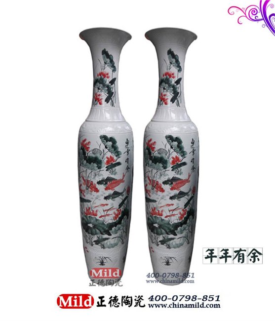 景德镇陶瓷落地大花瓶 定做精美陶瓷礼品大花瓶