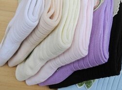 供应独立包装女袜纯棉休闲条子 竹纤维糖果色女士棉袜批发