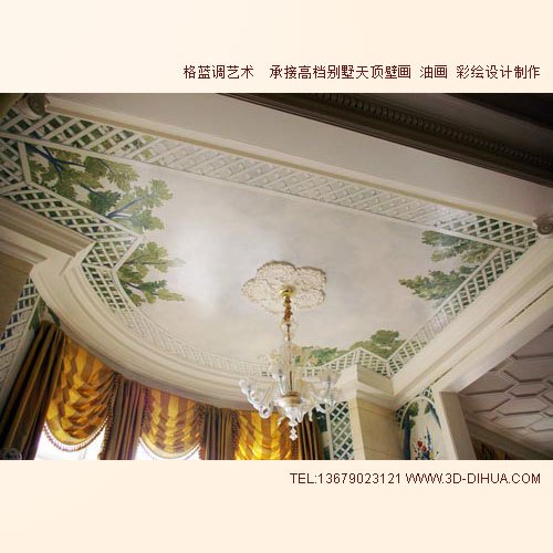 别墅壁画定制,别墅天顶壁画设计制作