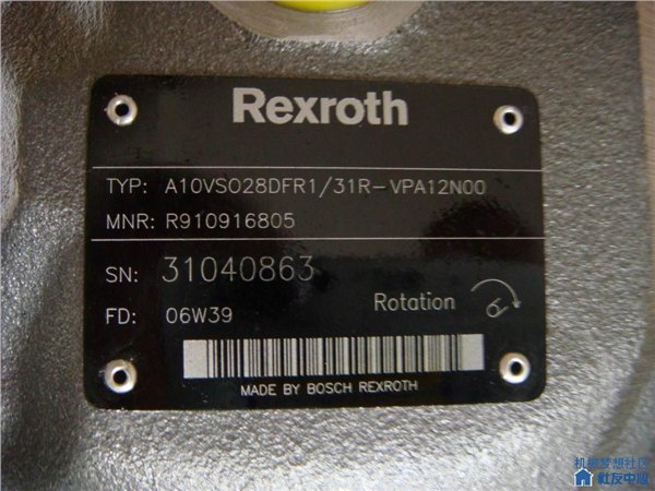 德国Rexroth柱塞泵A10VS028DFR1/31R-VPA12N