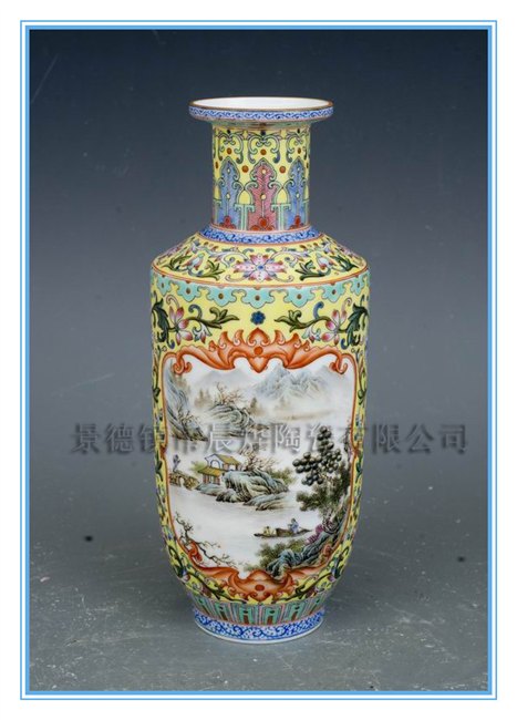 供应粉彩仿古花瓶
