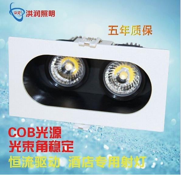 LED5W7W9W酒店COB格栅灯双头斗胆射灯厂家批发